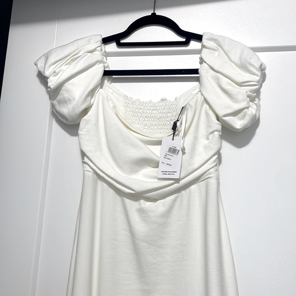 Shona Puff Sleeve Off Shoulder Midi Dress - No bundle - Picture 6 of 7